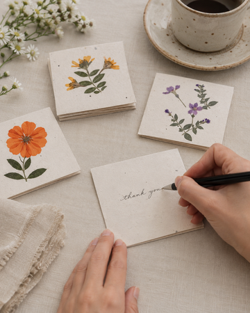 Pressed Flower Note Cards Set of 5