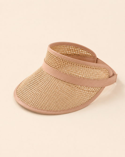 Sumi Leather and Cane Rattan Visor for Kids