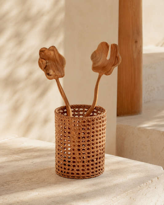 Flora Teak Salad Serving Spoon Set