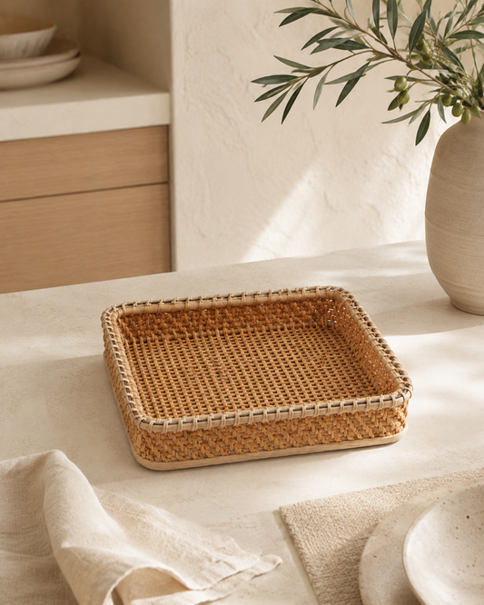 Nora Rattan Square Tray