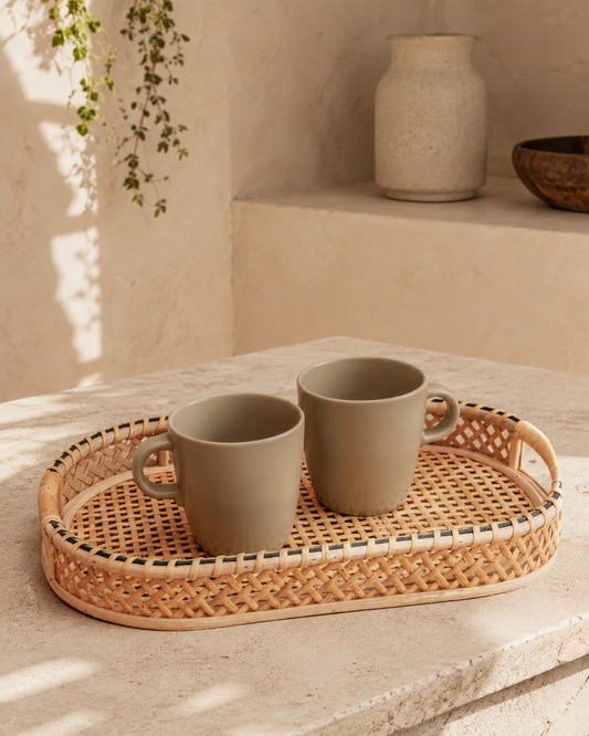 Nora Rattan Round Tray