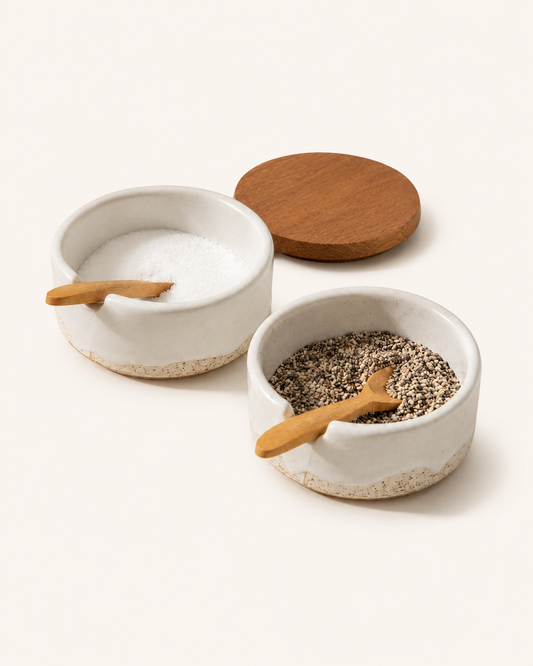Imperfect Wabi Ceramic Salt & Pepper Holder