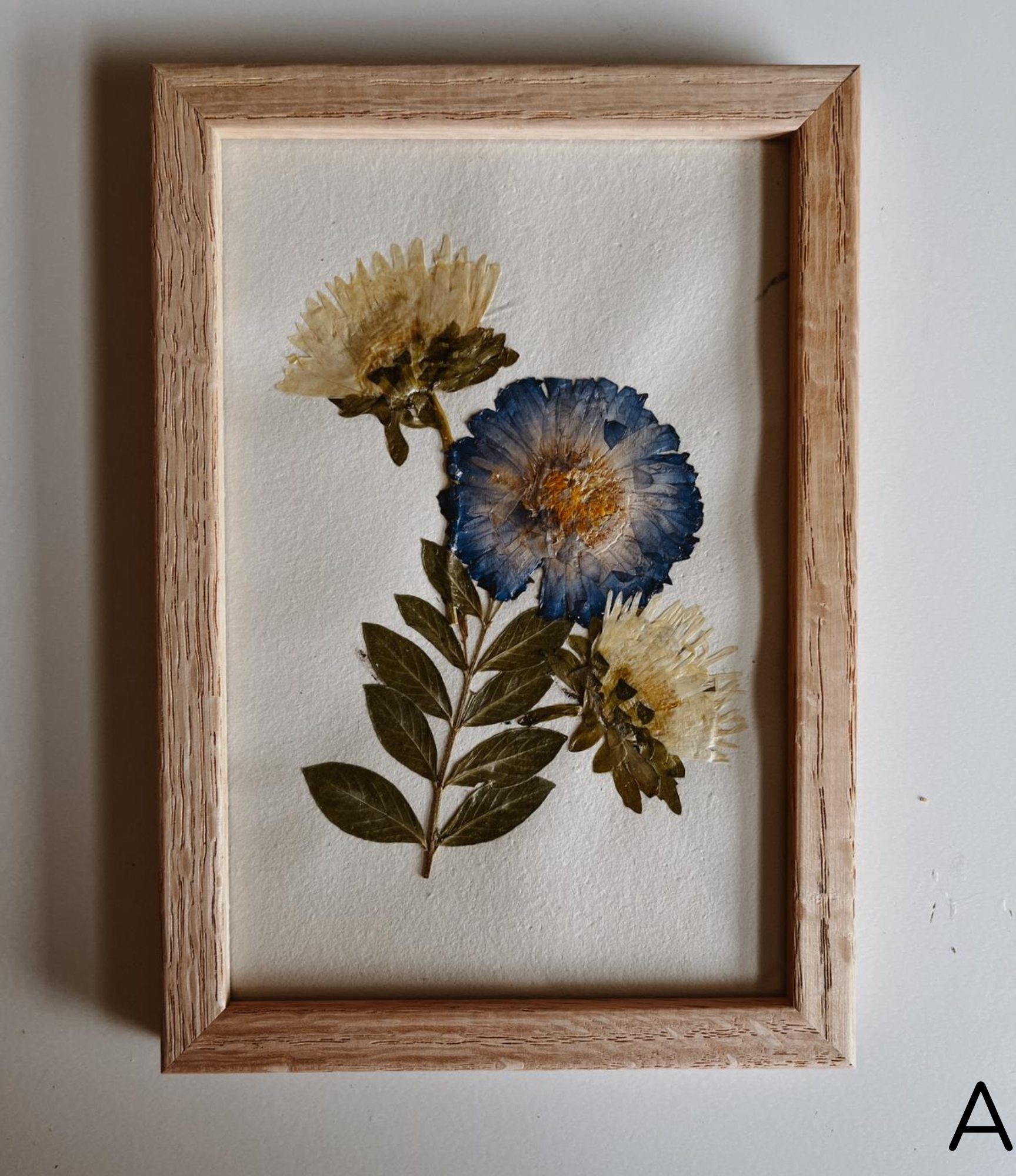 Pressed Flowers Wall Art 4x6 handmade by Village Thrive using natural materials.