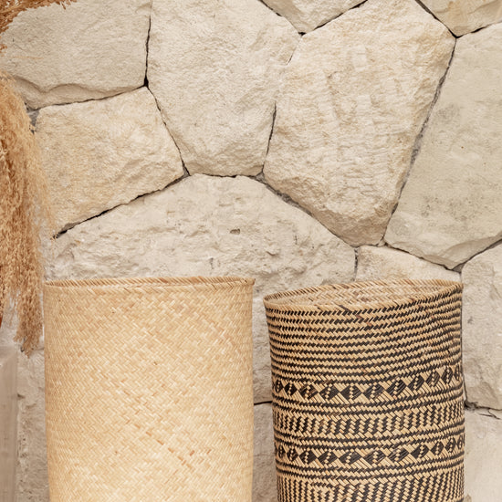 Praya Basket handmade by Village Thrive using natural materials.