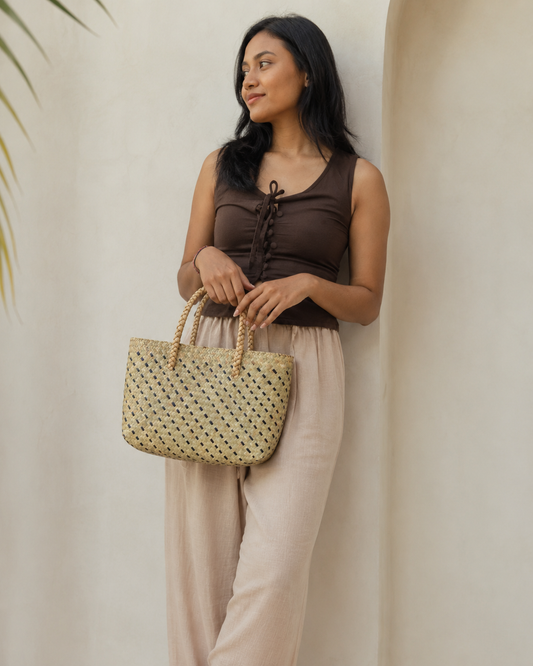 Cove Rattan Beach Tote Bag