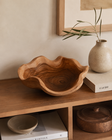 Teak Wavy Bowl