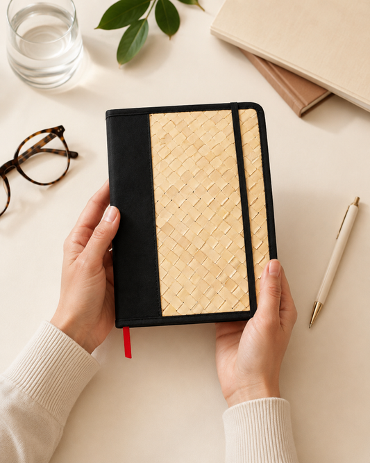 Cove Rattan & Leather Notebook