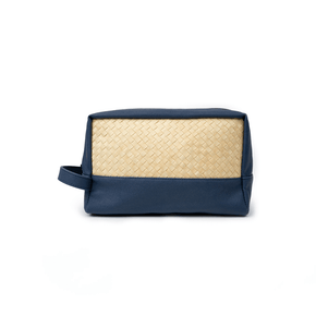 Cove Rattan & Leather Toiletry Bag