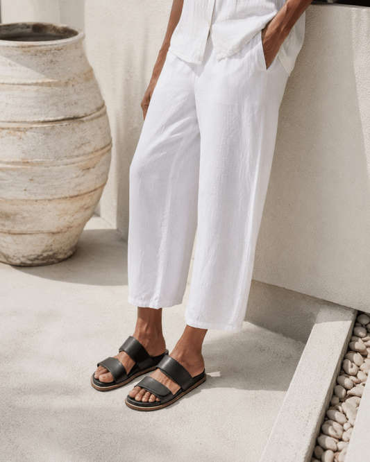 Mira Leather Slides