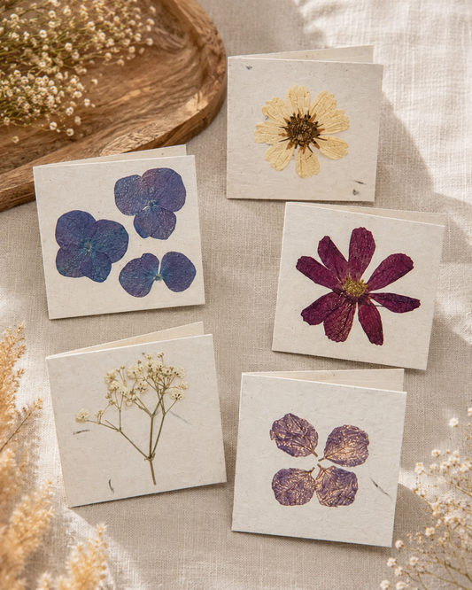 Pressed Flower Note Cards Set of 5