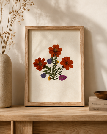 Pressed Flowers Wall Art 8x10
