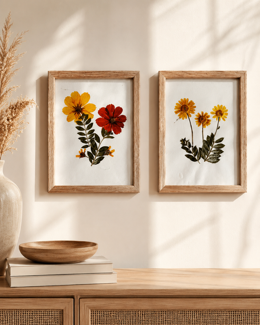 Pressed Flowers Wall Art 5x7