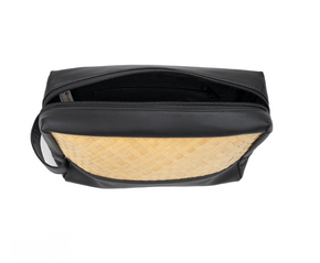 Cove Rattan & Leather Toiletry Bag