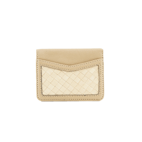 Cove Rattan & Leather Compact Wallet