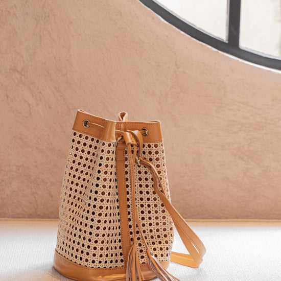 Raja Leather Backpack handmade by Village Thrive using natural materials.