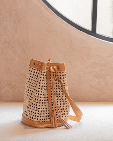 Raja Leather Backpack handmade by Village Thrive using natural materials.