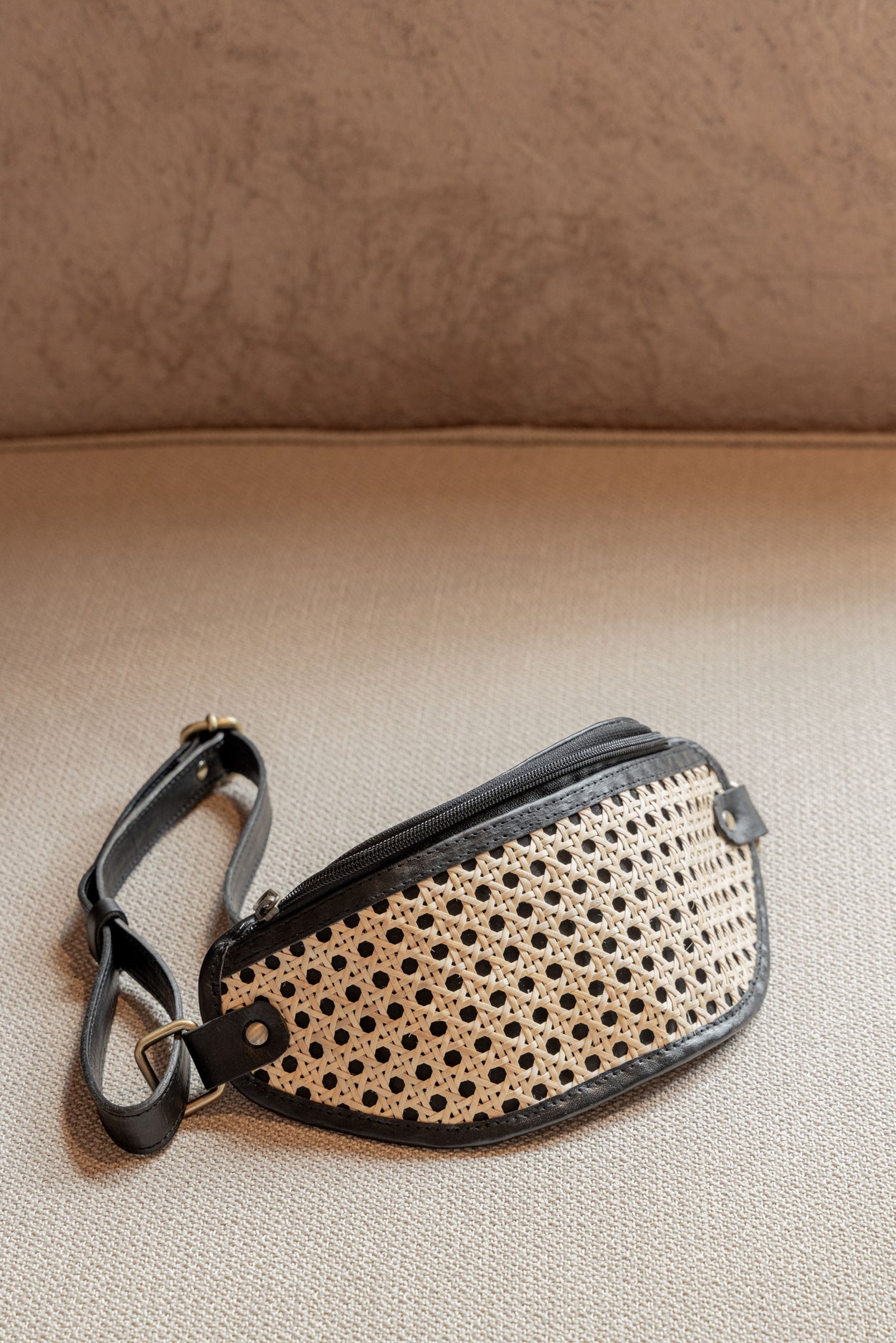 PREORDER Raja Leather and Cane Sling Bag