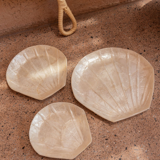 Mother of Pearl Catch All Set of 3 handmade by Village Thrive using natural materials.