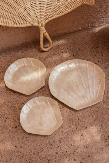 Mother of Pearl Catch All Set of 3 handmade by Village Thrive using natural materials.