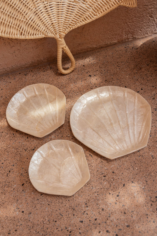 Mother of Pearl Catch All Set of 3 handmade by Village Thrive using natural materials.
