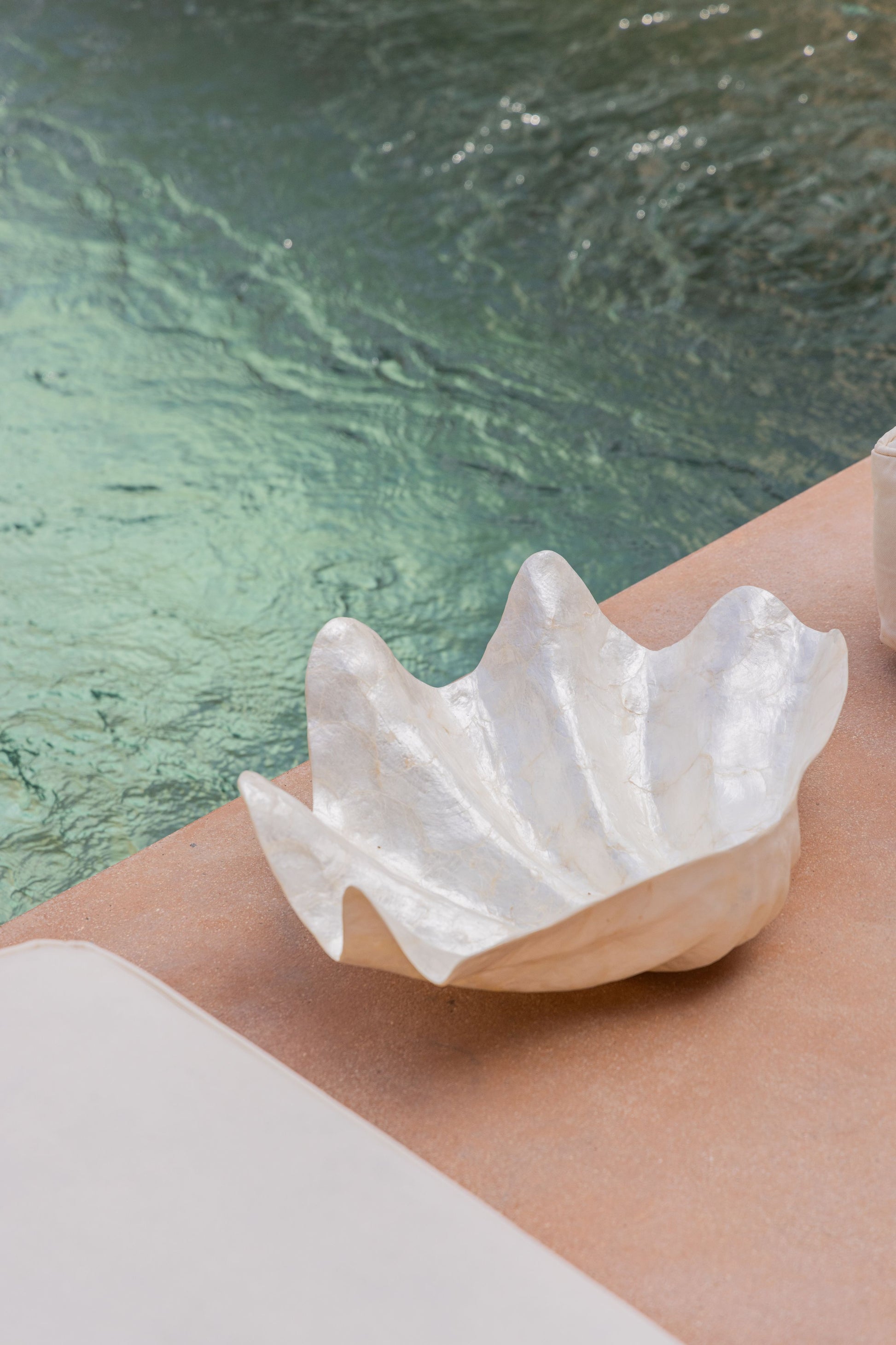 Clam Shell Bowl handmade by Village Thrive using natural materials.