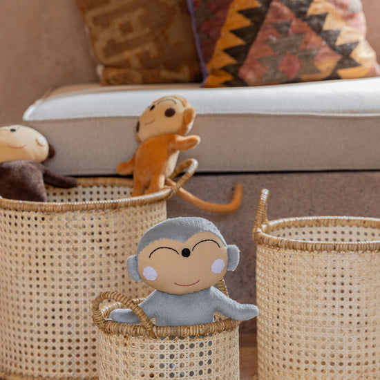 Sia Rattan Cane Stackable Basket Set PREORDER handmade by Village Thrive using natural materials.