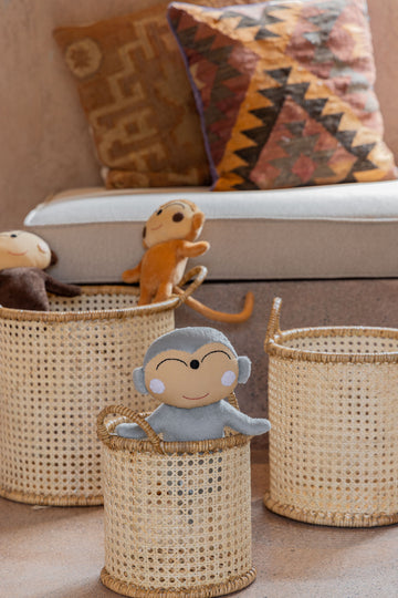 Sia Rattan Cane Stackable Basket Set PREORDER handmade by Village Thrive using natural materials.