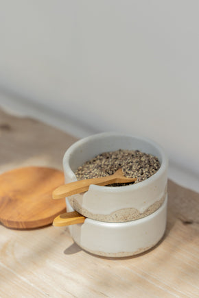 Imperfect Wabi Ceramic Salt & Pepper Holder