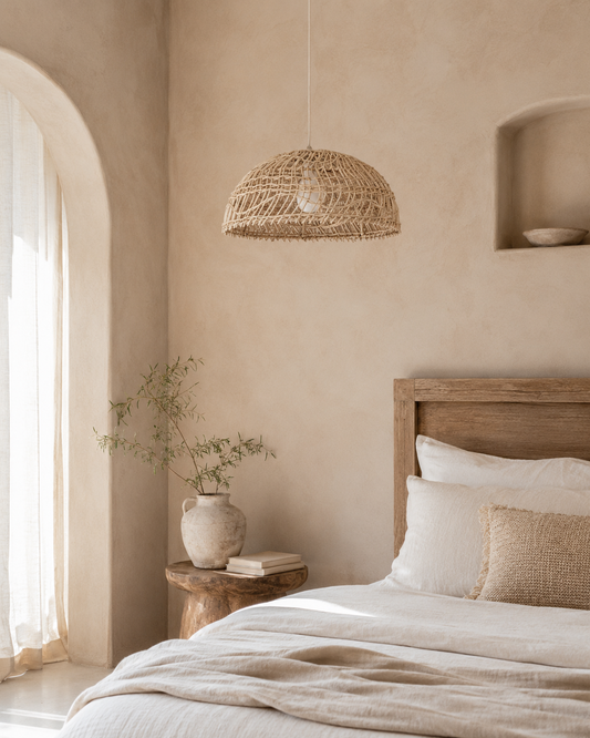 Wavy Dome Rattan Lighting Pendant