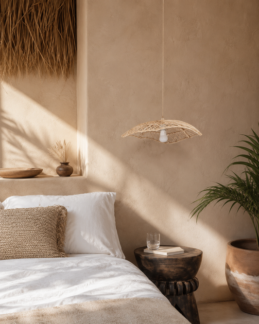 Wavy Minimal Rattan Lighting Pendant