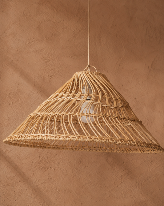 Wavy Shade Rattan Lighting Pendant