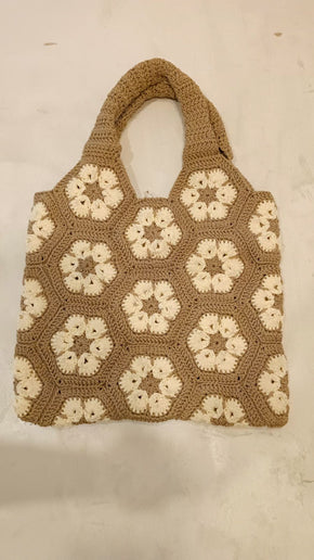 Flower Crochet Shoulder Bag