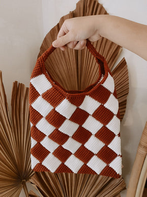 Checkered Crochet Handbag PREORDER