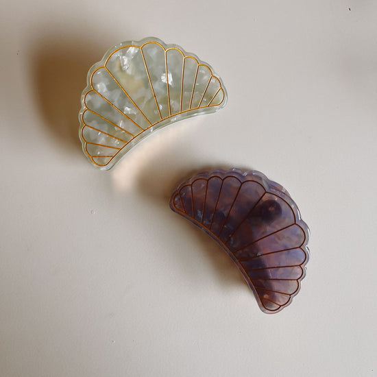 Shell Hair Clip handmade by Village Thrive using natural materials.