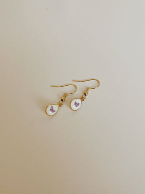 Wildflower Gold Dangle Earrings Small Pendant
