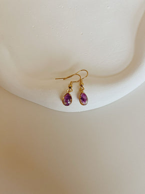 Wildflower Gold Dangle Earrings Small Pendant