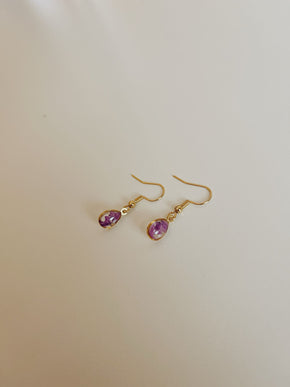 Wildflower Gold Dangle Earrings Small Pendant
