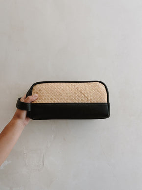 Cove Rattan & Leather Toiletry Bag