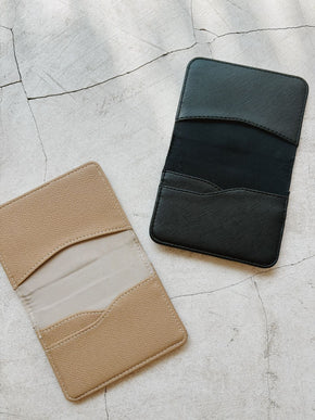 Cove Rattan & Leather Compact Wallet
