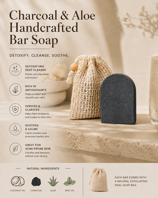 Charcoal & Aloe Handcrafted Bar Soap