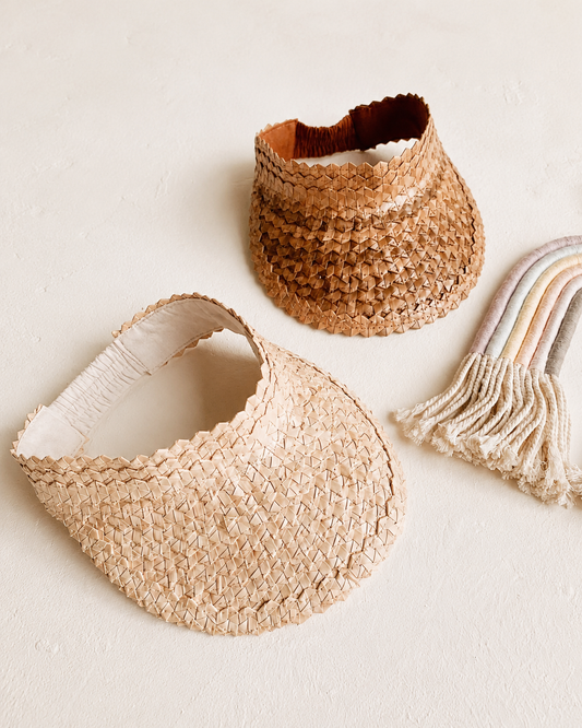Rattan Sun Visors for Kids