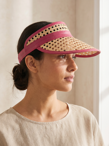 Sumi Leather and Cane Rattan Visor - Special Edition