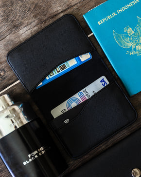 Cove Rattan & Leather Compact Wallet
