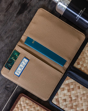 Cove Rattan & Leather Passport Cover