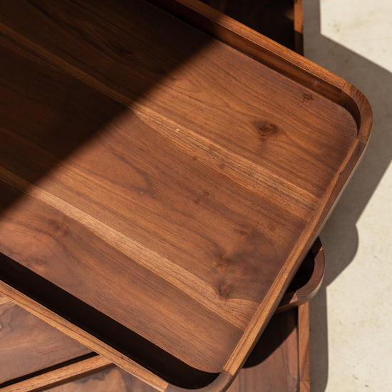 Teak Serving Trays handmade by Village Thrive using natural materials.