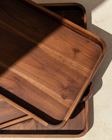 Teak Serving Trays handmade by Village Thrive using natural materials.