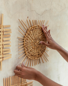 Woven Rattan Wall Decor Sets