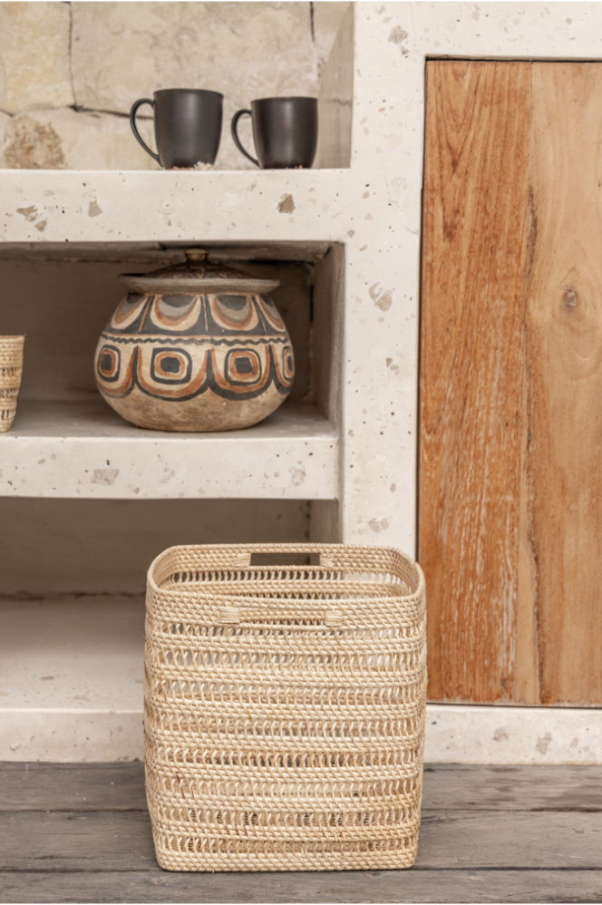 Woven Rattan Cube Storage Baskets — Village Thrive