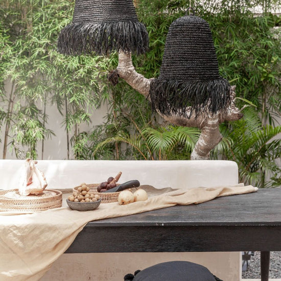 Ubud Pendant Lamp handmade by Village Thrive using natural materials.