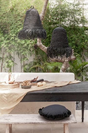 Ubud Pendant Lamp handmade by Village Thrive using natural materials.